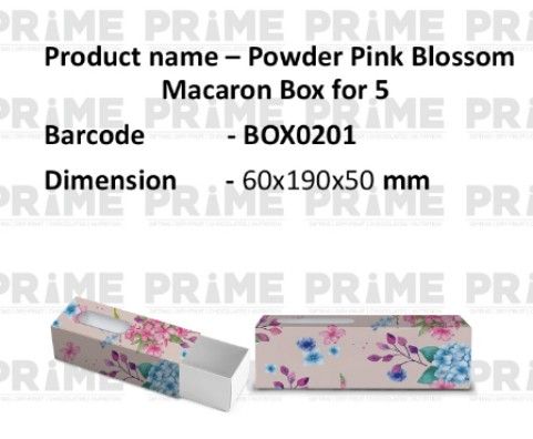 Powder Pink Blossom Macaron Box for 5