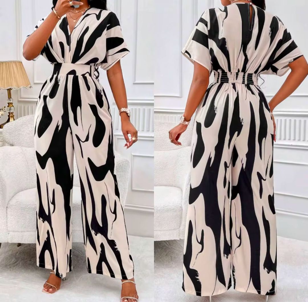 HIGH WAIST JUMPSUIT SHORT SLEEVE