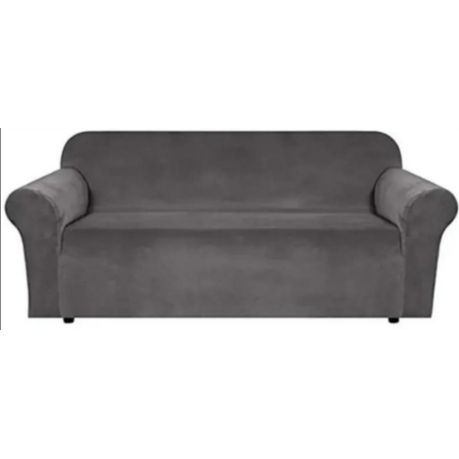 Velvet Sofa Cover: Grey