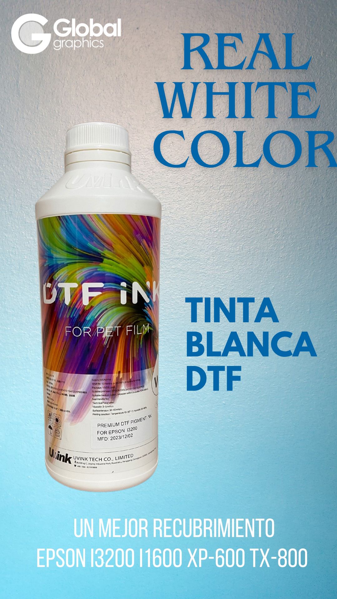 Tinta DTF Blanca PREMIUM UvInk