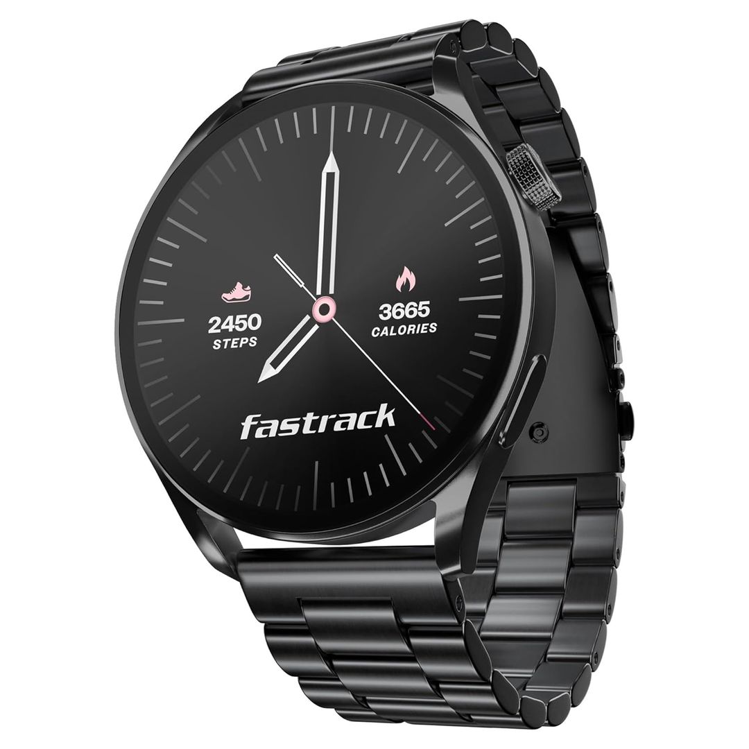 Fastrack Dezire FX1 Luxury Metal Smart Watch, 1.38” UltraVU HD Display, Functional Crown, SingleSync BT Calling, AI Voice Assistant, 100+ Smartwatch Faces, IP68, Upto 5 Day Battery