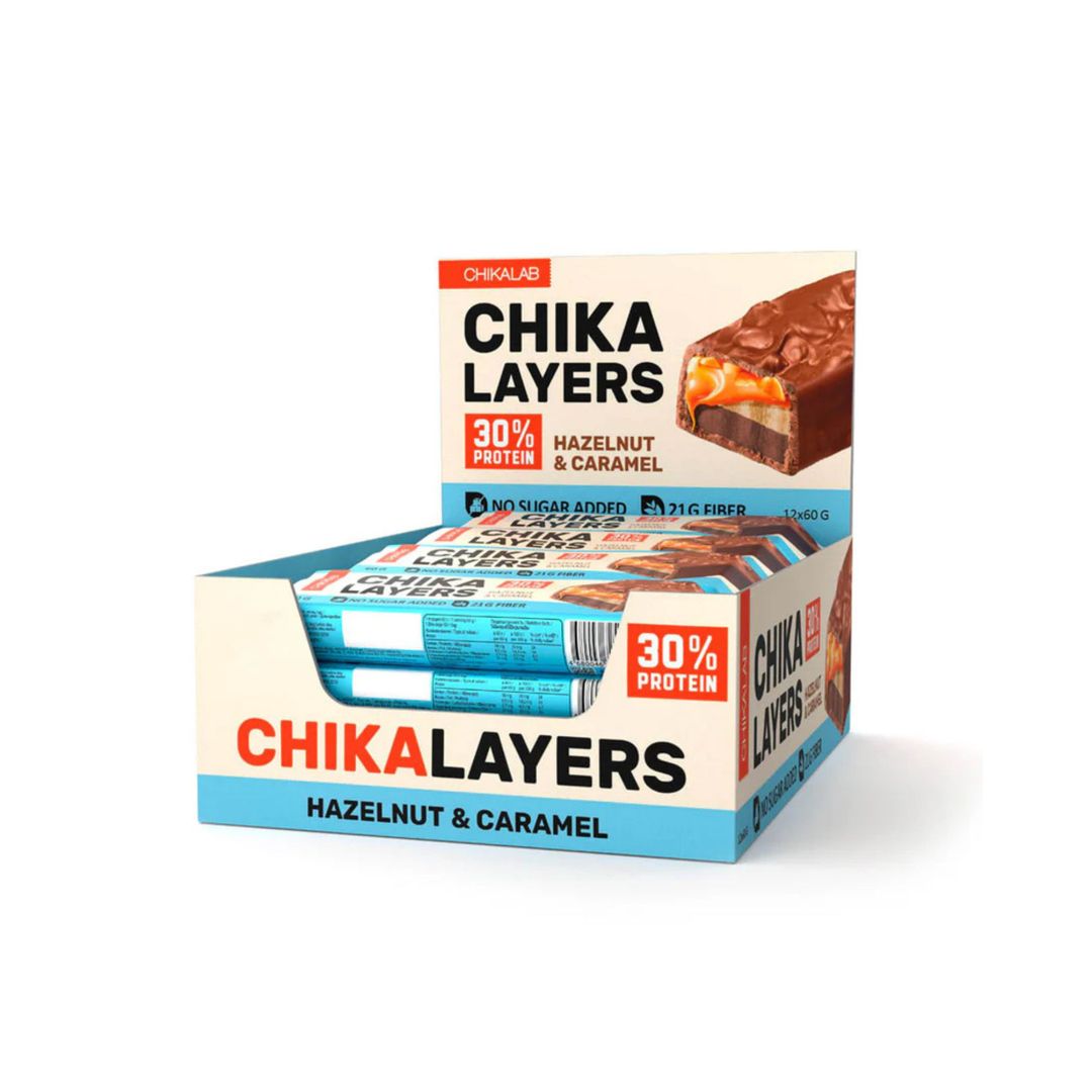 CL Chocolate covered protein bar with filling Hazelnut with Caramel, 60 g