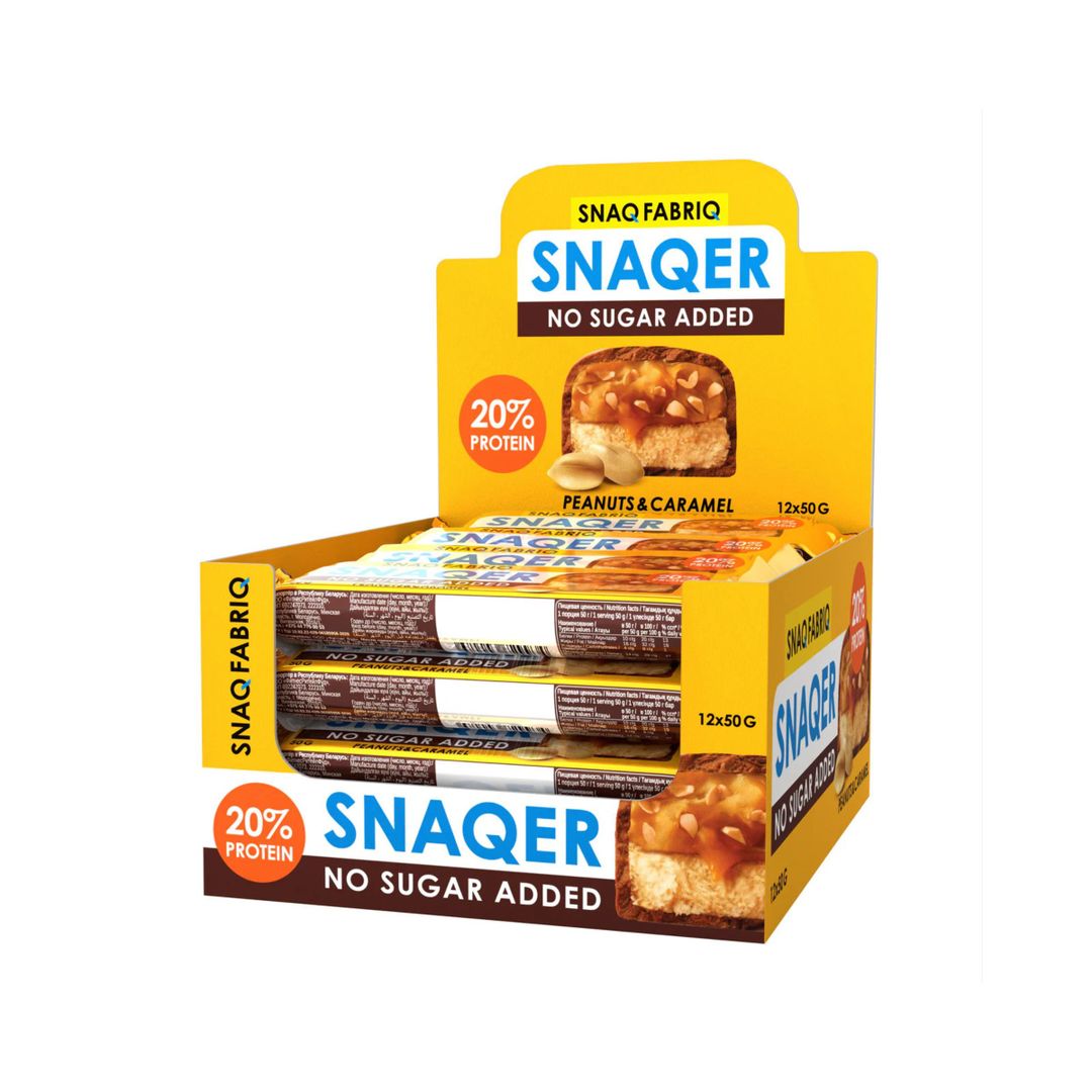 SF SNAQER Glazed bar, Peanuts & Caramel, 50 g