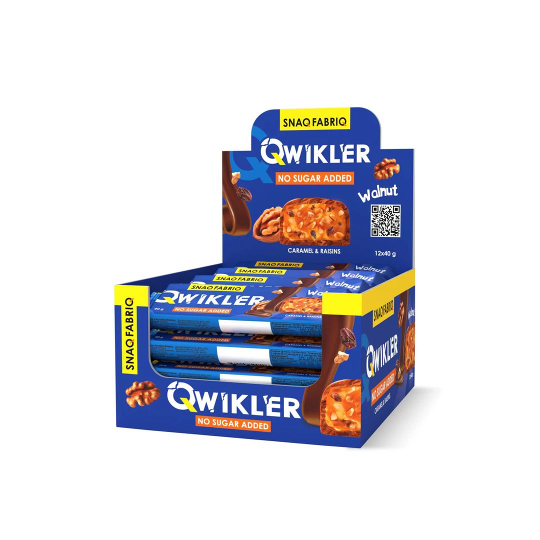 SF QWIKLER Glazed bar Walnut with raisins and caramel 40g