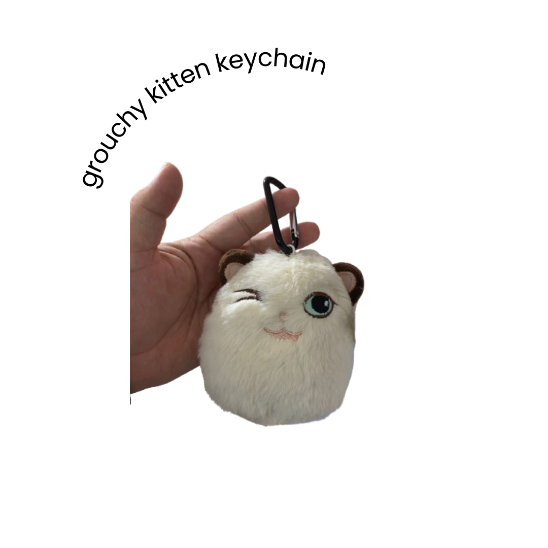 Grouchy Kitten Keychain