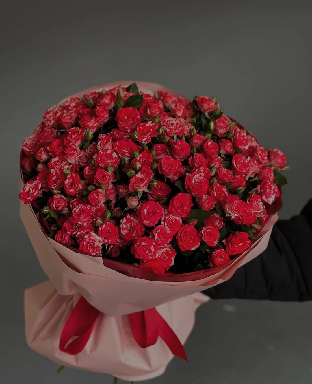 Baby rose red double colour bouquet 