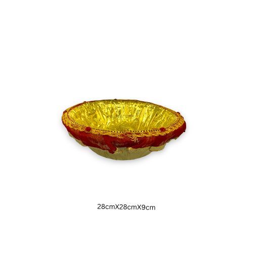 Golden Shagun Round Plastic Basket 28x28x9