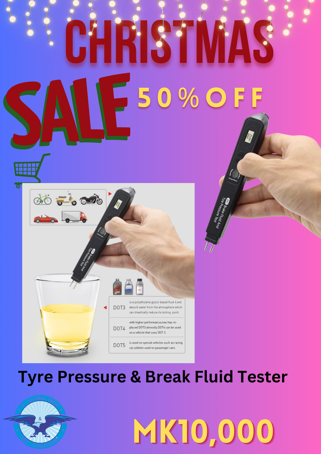 Tyre Pressure and Break Fluid Tester