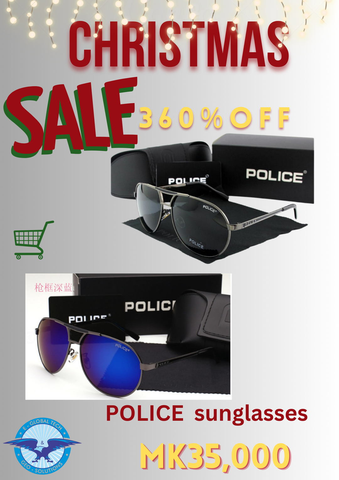 Unisex POLICE Anti-ultraviolet Large Frame Polarised Glasses Retro