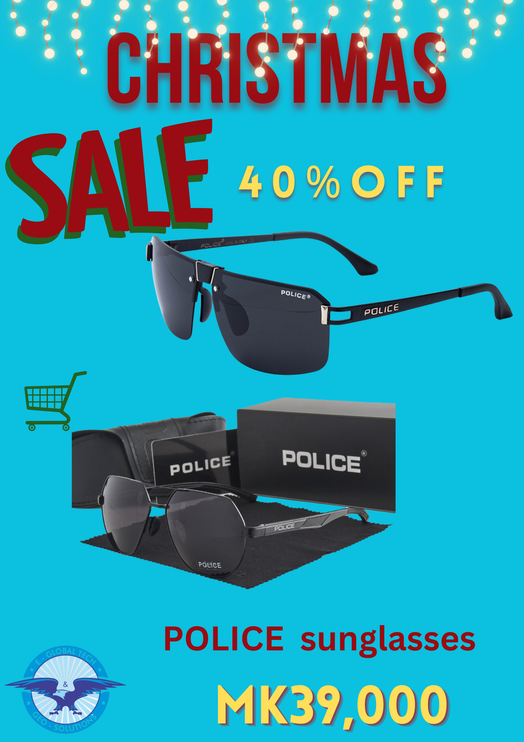 Unisex POLICE Branded Polarised Sunglasses With Box