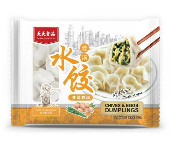 [Tian Tian] Chives & Eggs Dumplings 韭菜鸡蛋水饺 500G