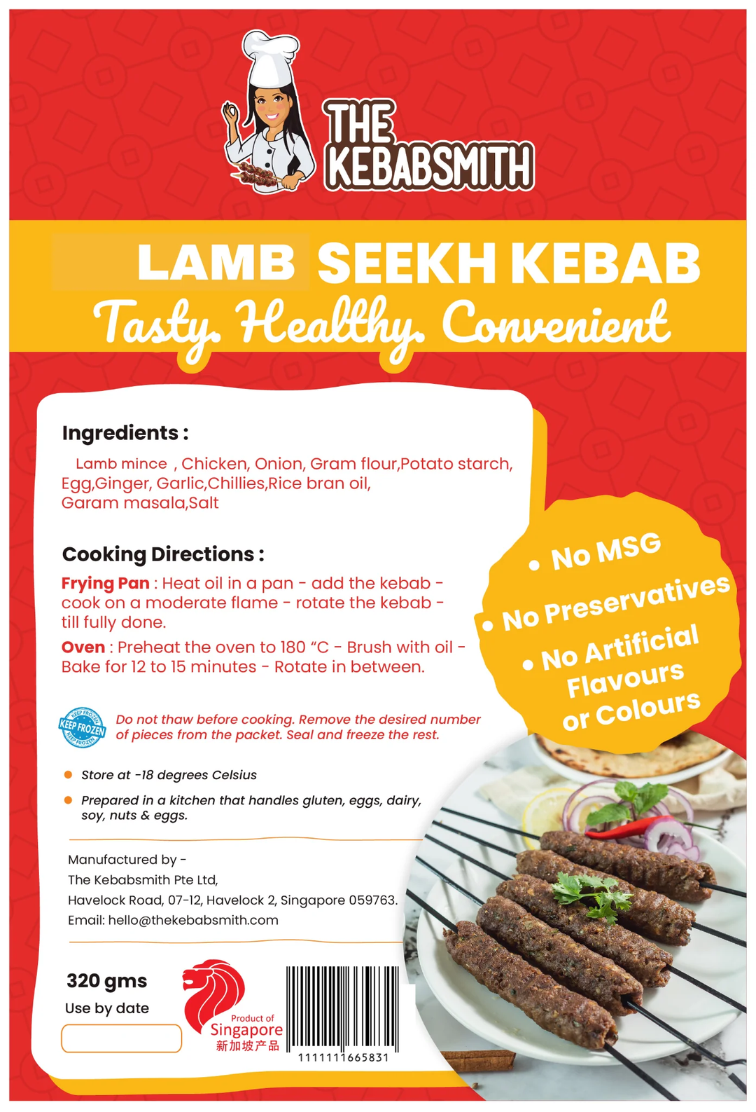 Kebabsmith Lamb Seekh Kebab 320g