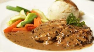 Chicken Steak with Pepper Sauce and Mashed Potato