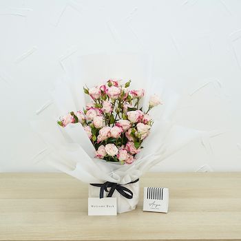 Baby rose pink double color bouquet / باقة بيبي روز وردي اللون مزدوج