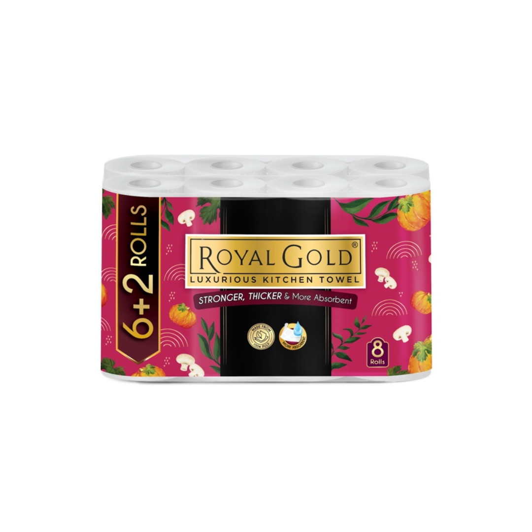 ROYAL GOLD KITCHEN TOWEL 8 ROLLS