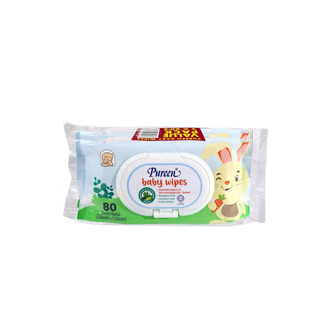 PUREEN BABY WIPES 2 X 80'S