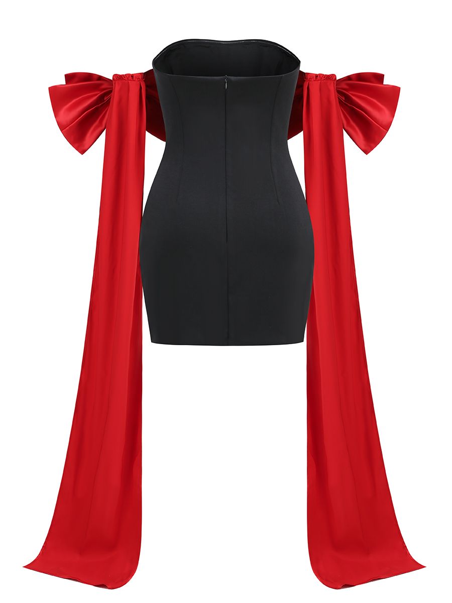 Black with red bows dress