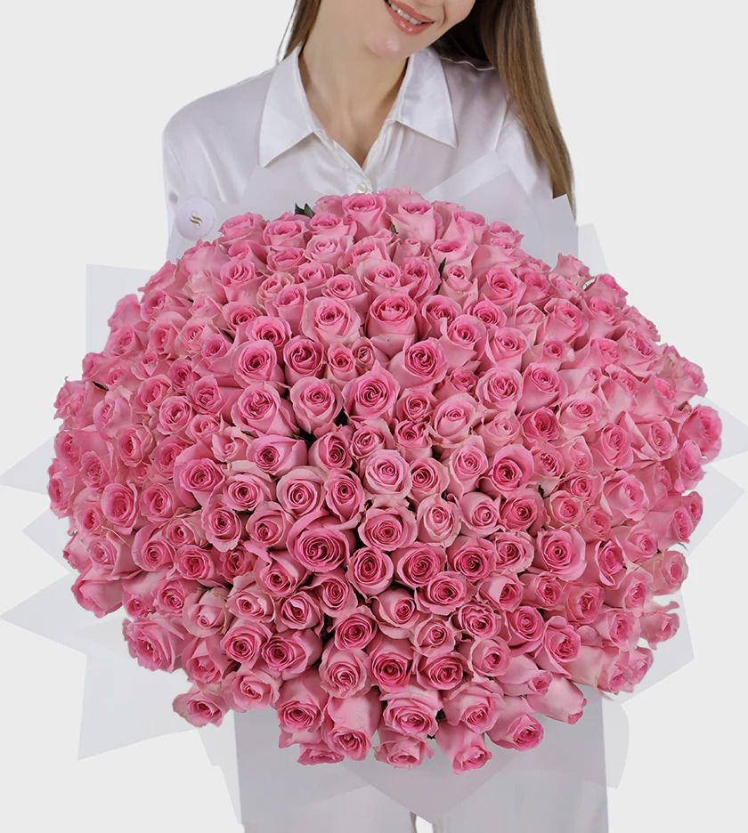 Pink roses bouquet 163 / باقة ورد وردي 163