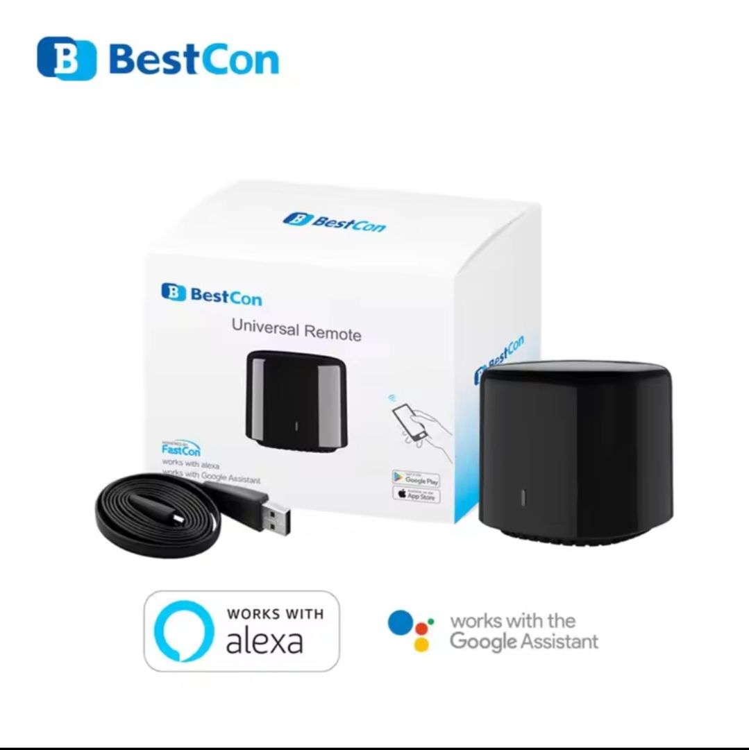 Broadlink Minicontrol remoto Universal Bestcon RM4C, Wit, IR/ Compatible con Alexa, asistente de Google, CA