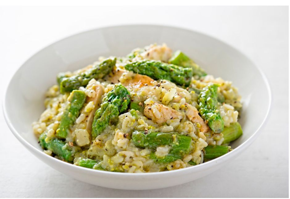 Risotto with chicken breast and Asparagus