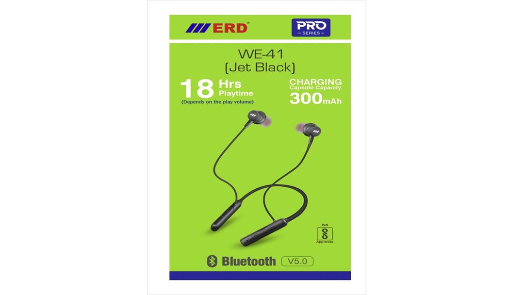 ERD Pro Series WE-41 Wireless Earphone Neckband - JET BLACK