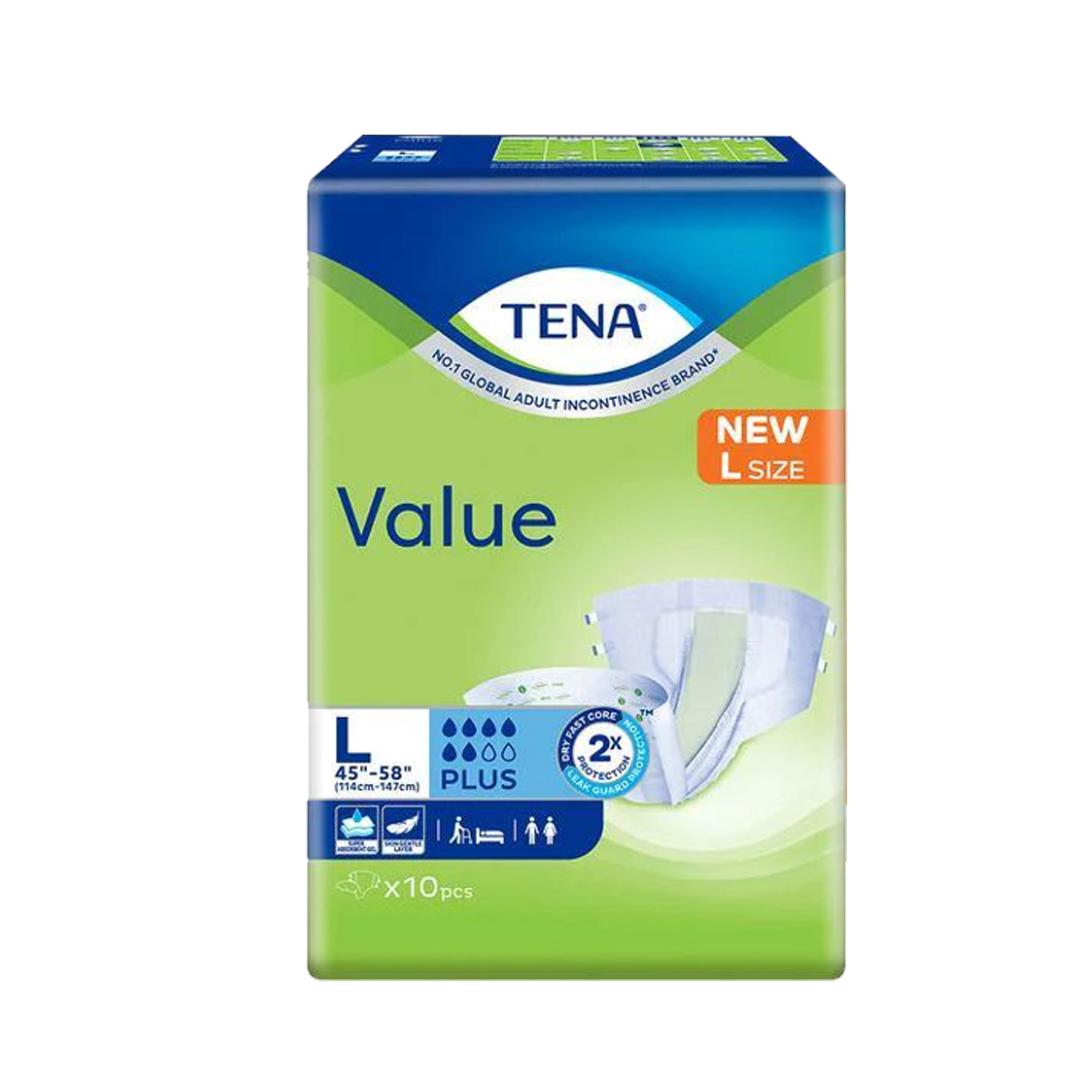 TENA VALUE TAPE ADULT DIAPER L 8PCS