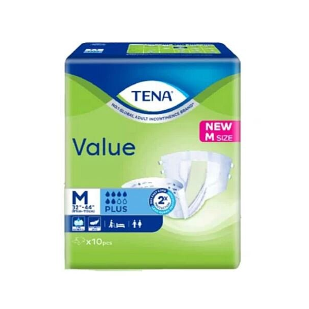 TENA VALUE TAPE ADULT DIAPER M 10PCS