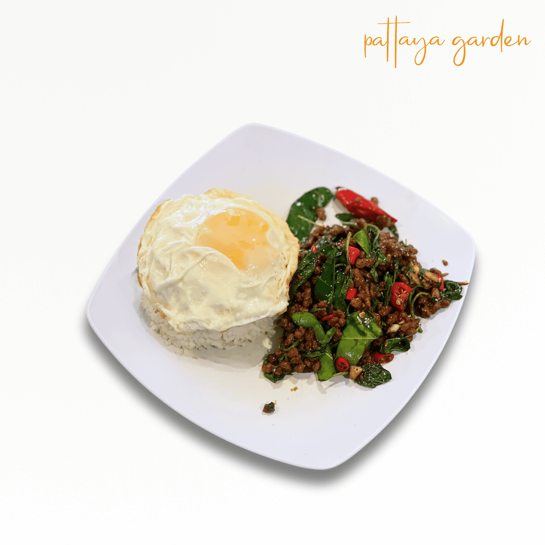 Minced Beef with Basil Leaves With Rice & Egg