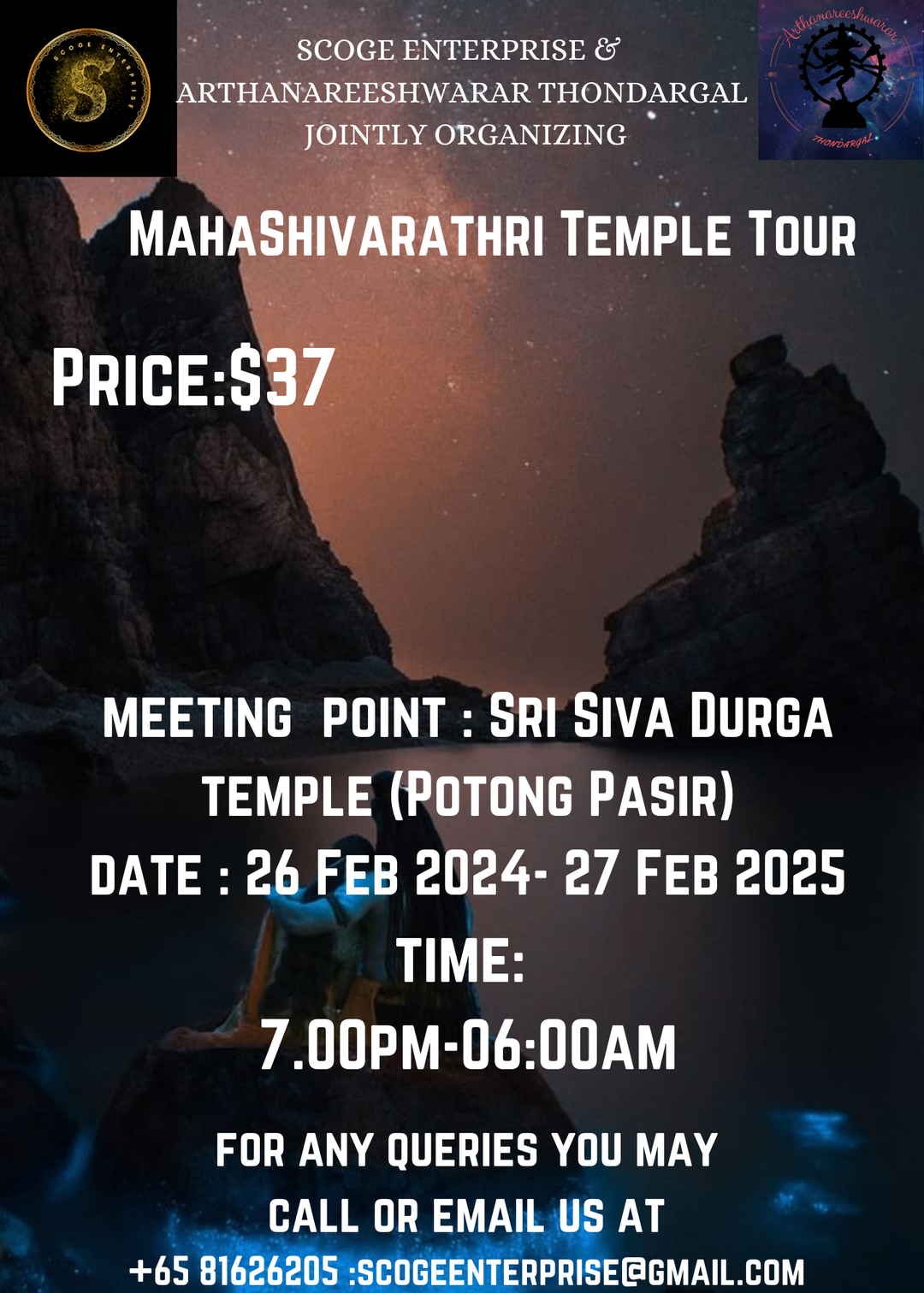 MahaShivarathri Temple Tour 2025 Singapore