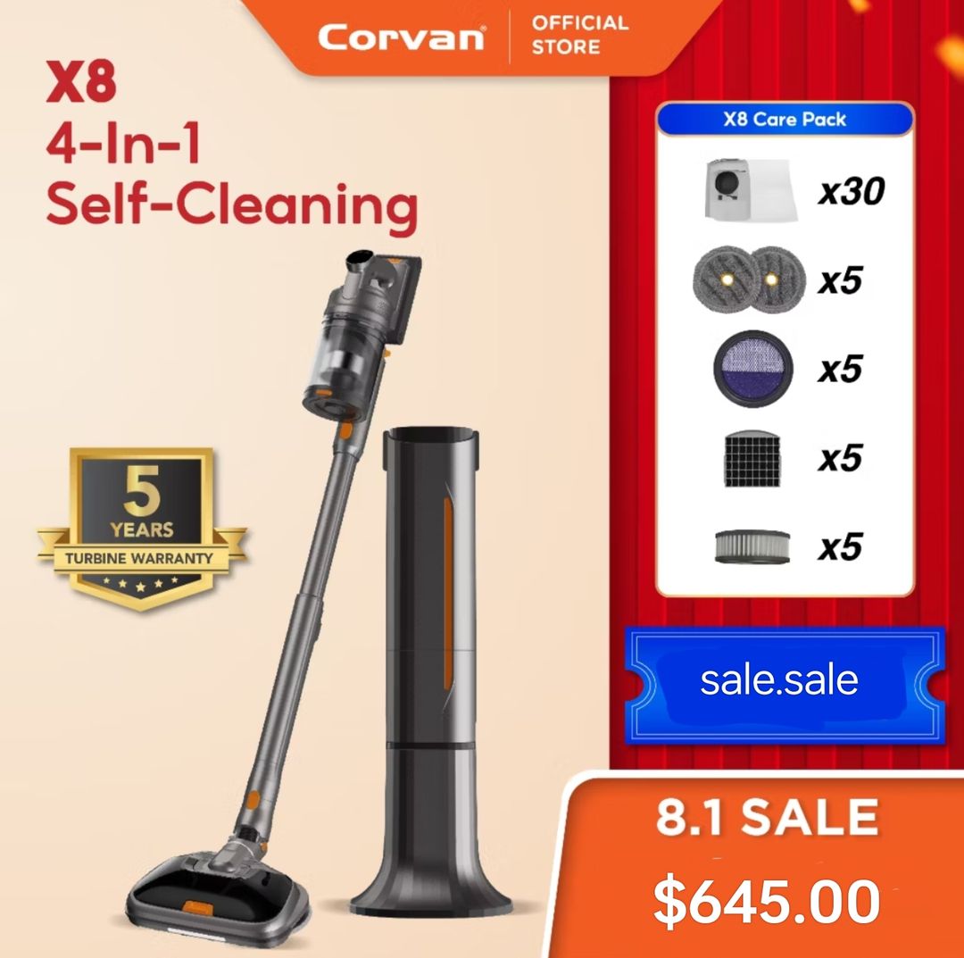 Corvan X8 Self Clean 4 in 1 Mop Vacuum