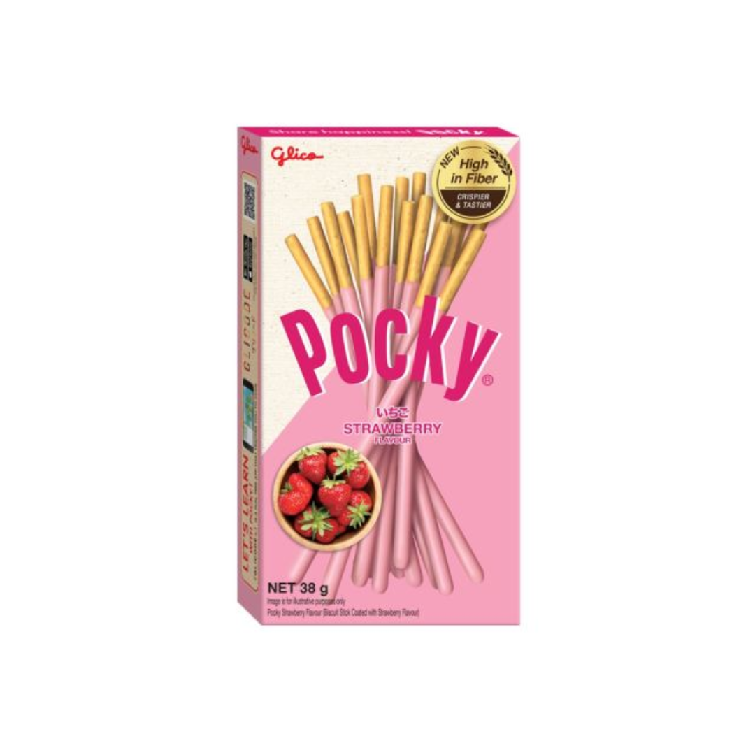 GLICO POCKY STRAWBERRY STICK 38G