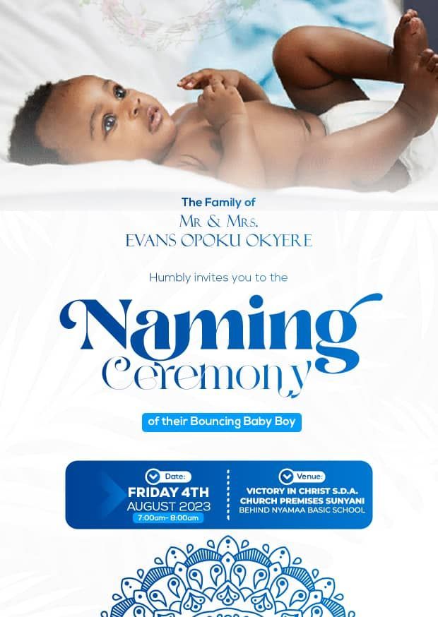 Naming ceremony invitations design 