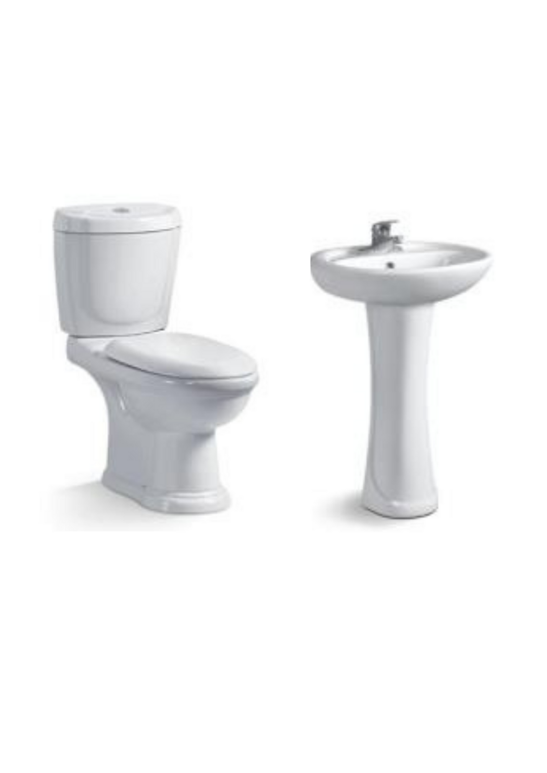 Closed couple Toilet with basin