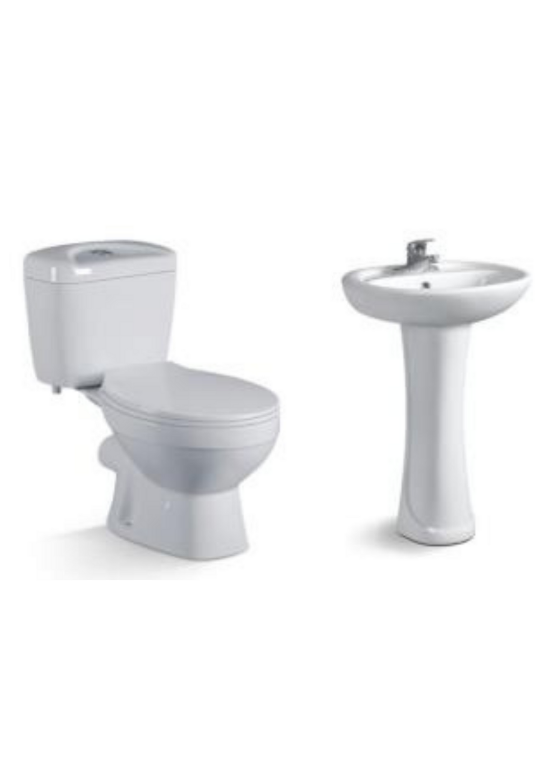 Closed couple Toilet with basin small