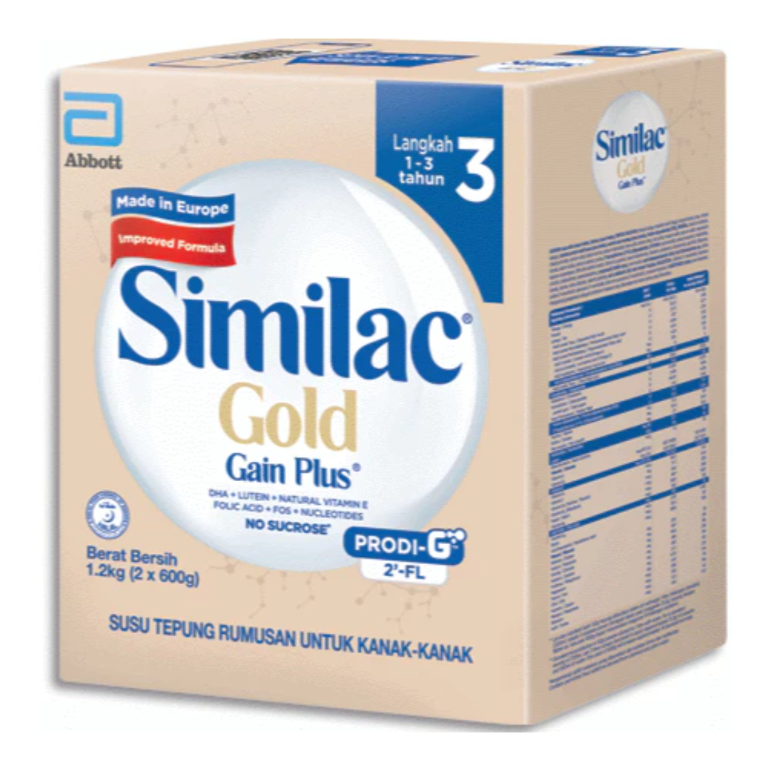 SIMILAC GOLD GAIN PLUS LANGKAH 3 1.2KG