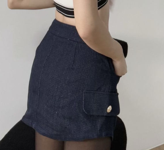 HAILEY DENIM SKORTS (BLUE)