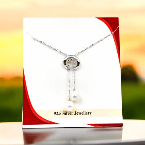 925 Silver Moonlit Pearl Cascade Necklace for Women