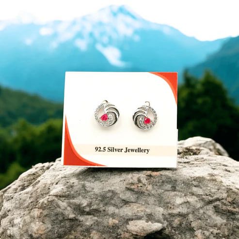 Aurora Twirl Silver Studs for Women