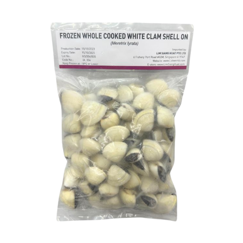 Frozen Whole Cooked White Clam Shell On 1kg