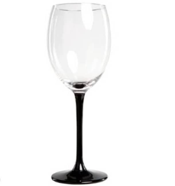 (6) Black Onyx Wine Glasses - 330ml