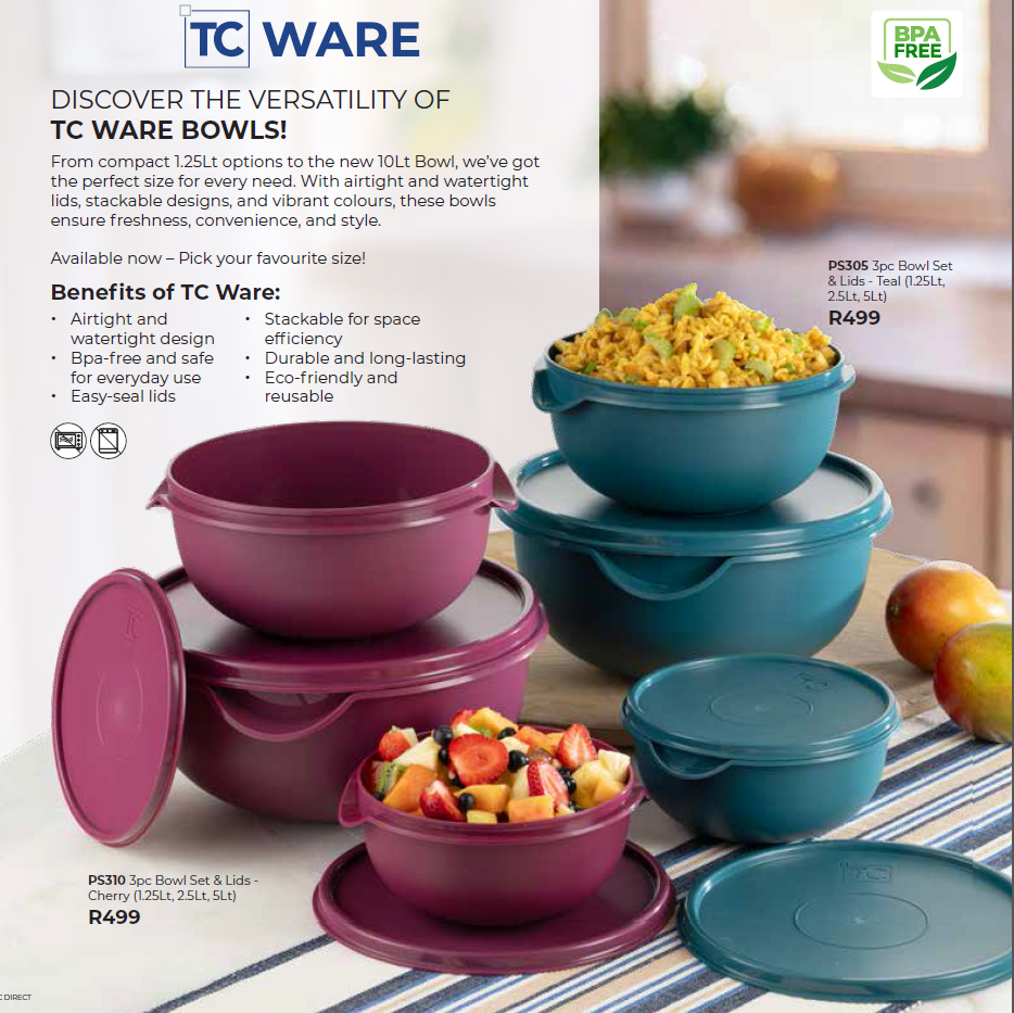 Bowl W/Lid 5.5Lt - Cherry + Bowl with lid 1,25 free