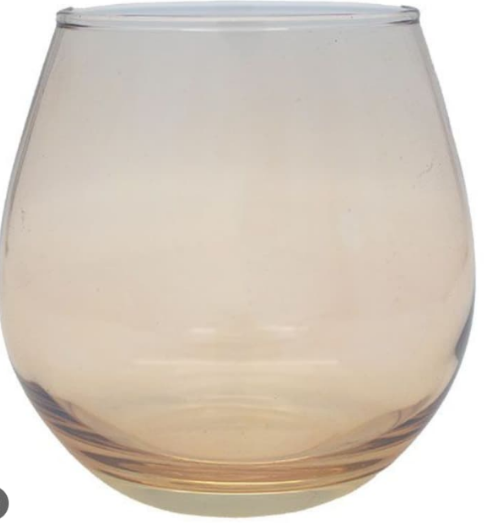 (4) Golden Stemless Wine Glasses - 630ml