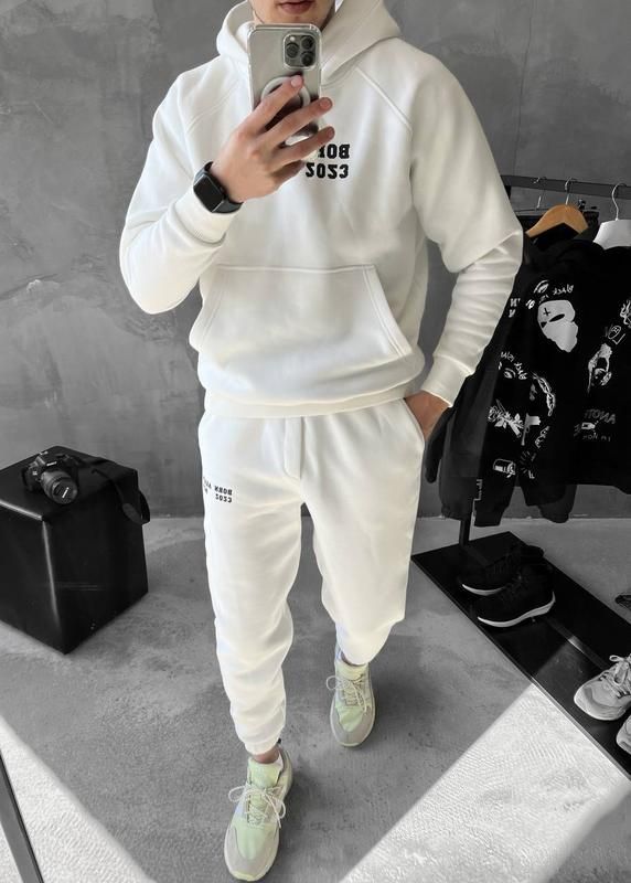 Ensemble blanc homme confortable et chaud