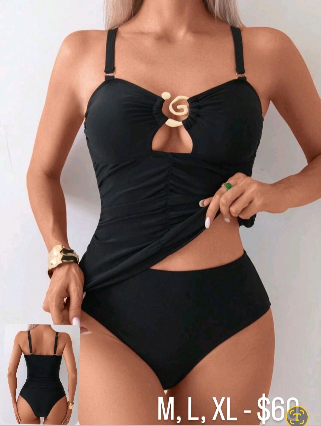 BLACK 2 PIECE SWIMSUIT