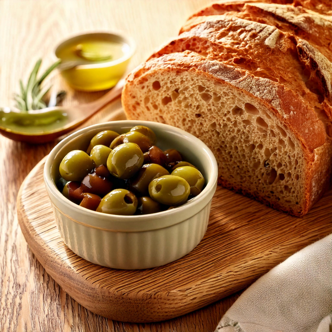 olives & sourdough bread (V)