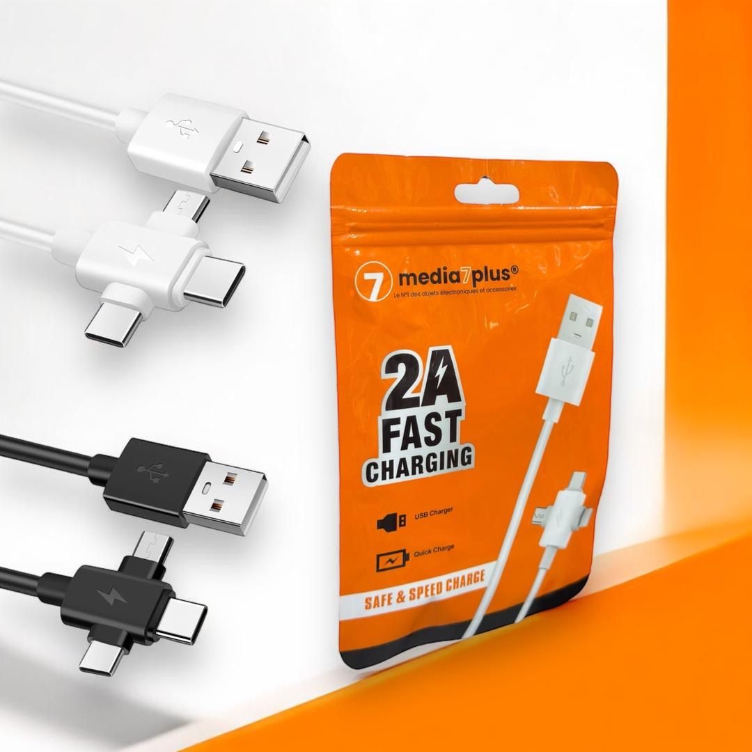 2A fast 3 tete (cable chargeur)