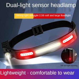 Head lamp USB waterproof COB for running camping and walking