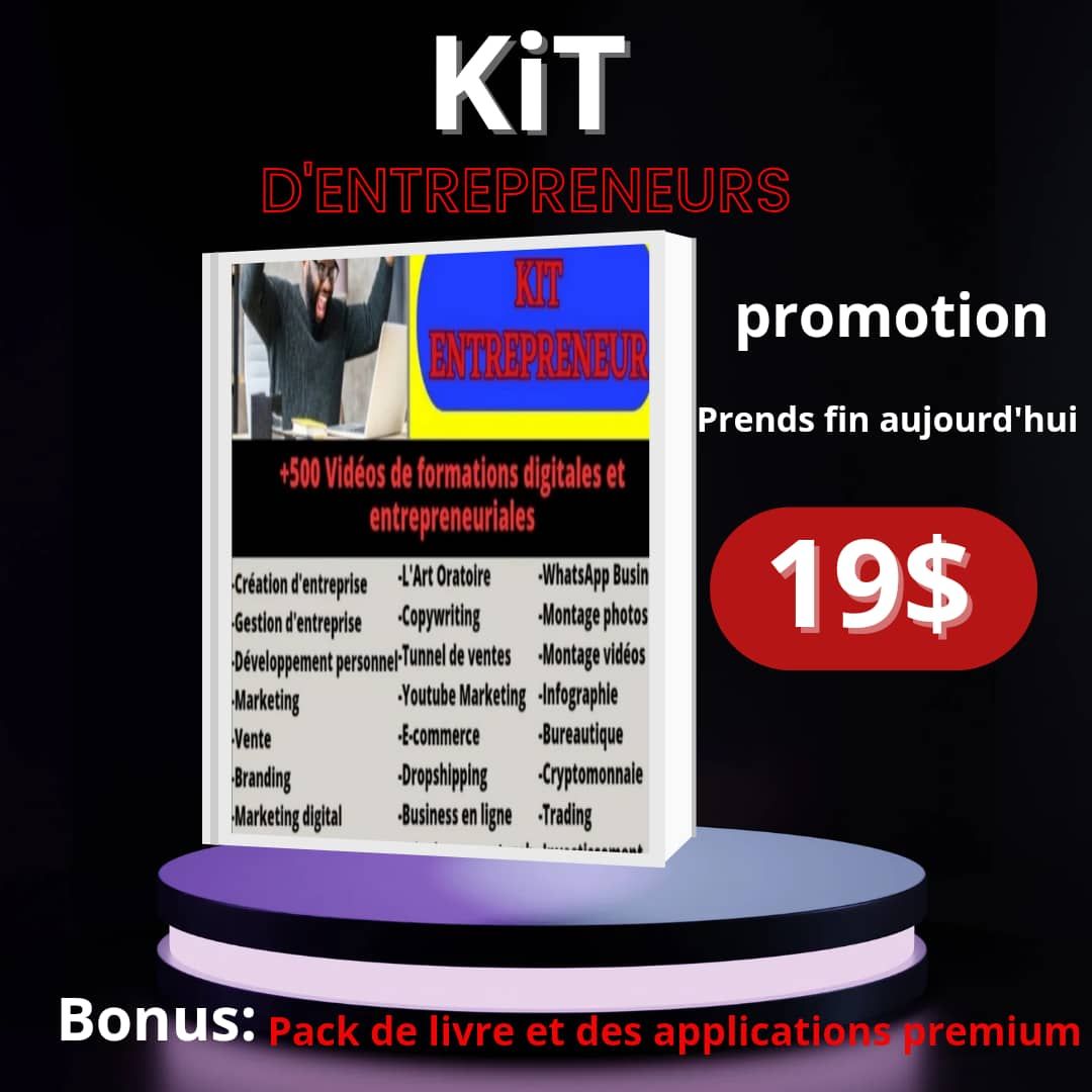 Kit d'entrepreneurs produit digital avec droit de revente 