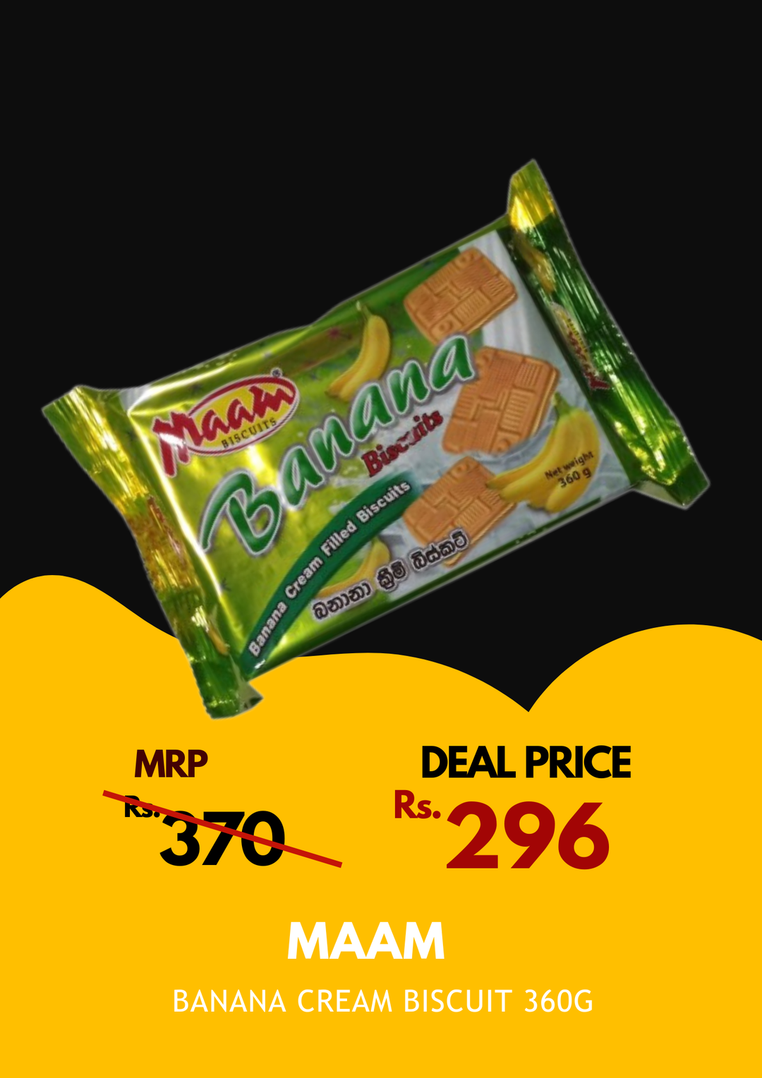 Maam Banana Cream Biscuit 360g 