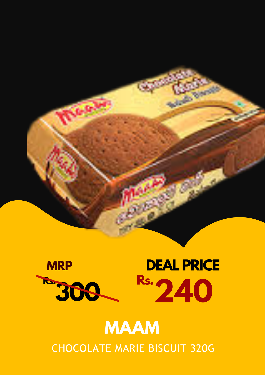 Maam Chocolate Marie Biscuit 320g 